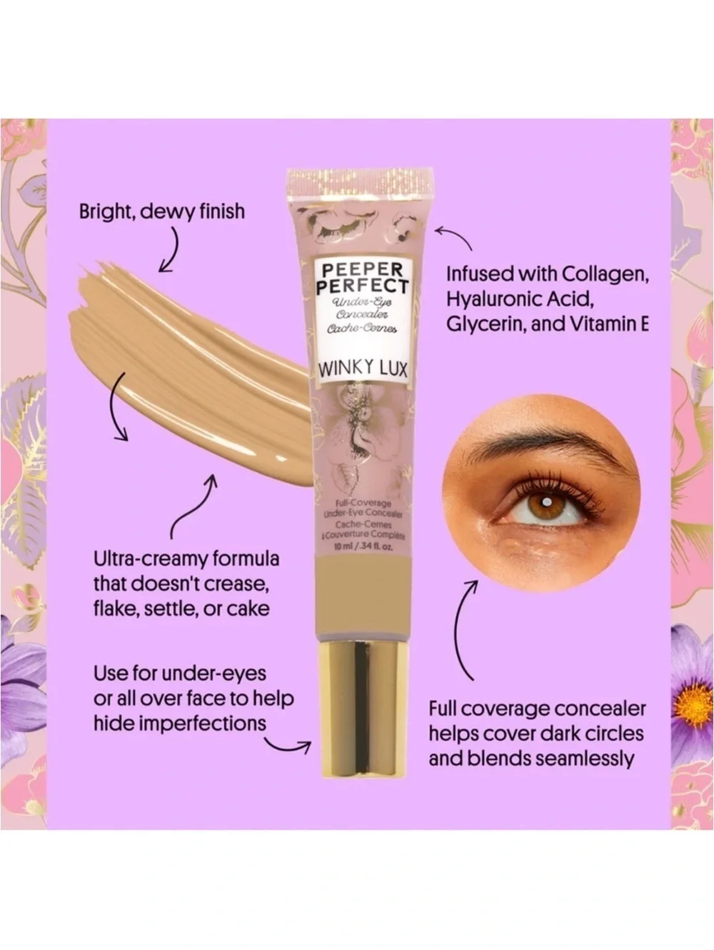 Winky Lux Peeper Perfect Concealer in Medium Deep 10 ml NEW